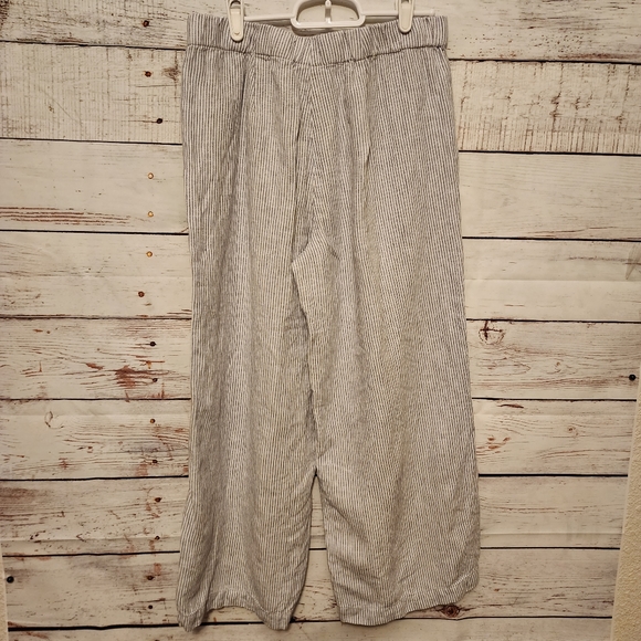 J.Jill Love Linen- Navy & White Nautical Striped 100% Linen Pants ...XS - Picture 2 of 11